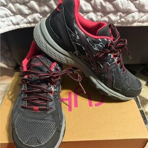 ASICS Black and Red Athletic Sneakers